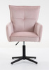 HR250CROSS Púder Rózsaszín modern velúr szék fekete lábbal