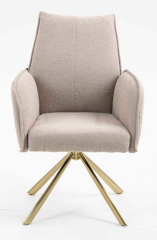 HR280 CSILLAGLÁB Latte modern boucle szék arany lábbal