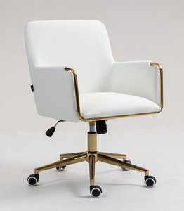 HR4318K Fehér modern műbőr szék arany lábbal