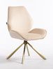 HR350 CSILLAGLÁB Krémszínű modern velúr szék arany lábbal
