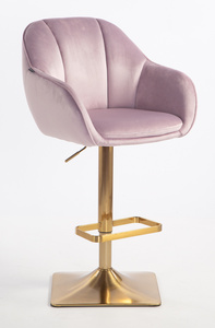 HR2055KW Halványlila Modern Velúr Szék Arany lábbal
