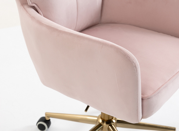 HR250K Púder Rózsaszín modern velúr szék arany lábbal