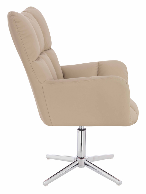 HR650CROSS Krémszínű Műbőr Premium Soft szék krómozott lábbal