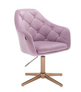 HR831CROSS Halványlila modern velúr szék arany lábbal