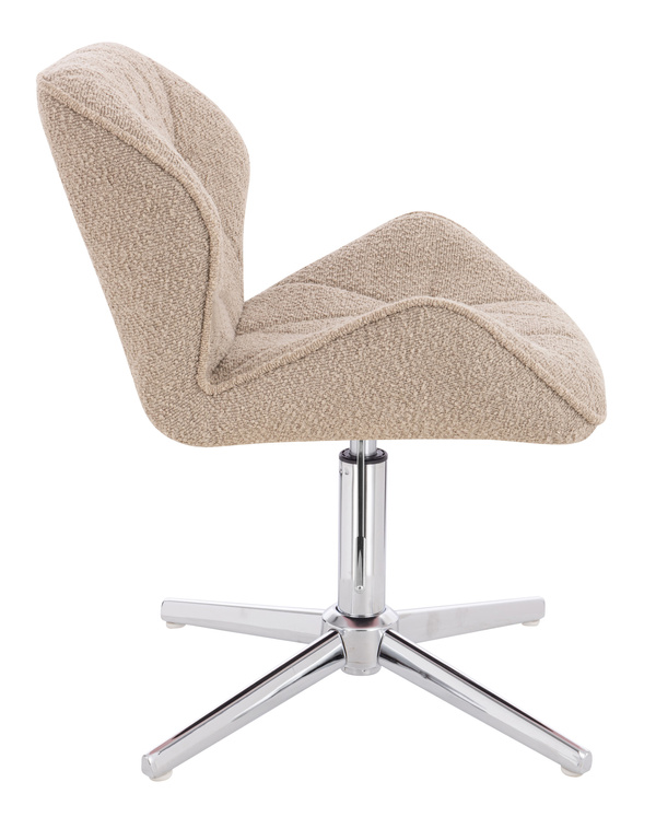 HR111CROSS Latte modern boucle szék krómozott lábbal