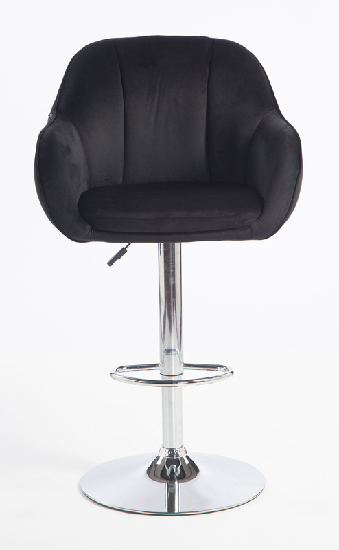 HR2055W Fekete Modern Velúr Szék Krómozott lábbal