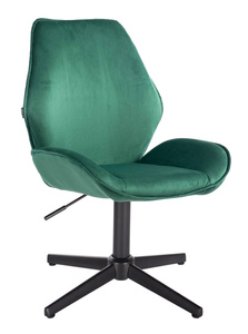 HR350CROSS Sötétzöld modern velúr szék fekete lábbal