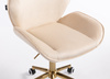 HR350K Krémszínű modern velúr szék arany lábbal
