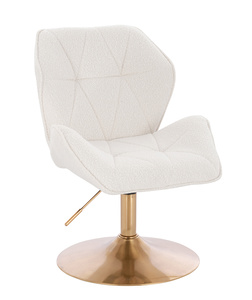 HR212N Krémszínű modern boucle szék arany lábbal