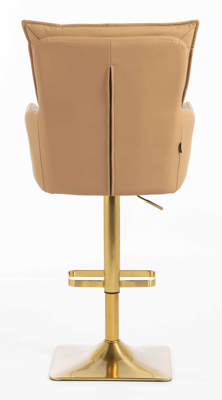 HR250KW Karamell Színű Prémium Soft Műbőr Szék Arany Lábbal