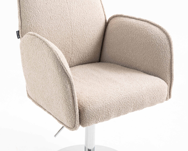 HR280N Latte modern boucle szék krómozott lábbal