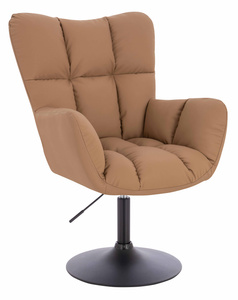 HR650N Karamell Műbőr Premium Soft szék fekete lábbal