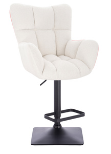 HR650KW Krémszínű modern boucle szék fekete lábbal