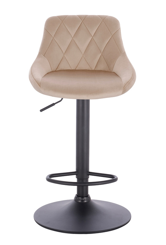 HR1054W Latte modern velúr szék fekete lábbal