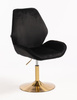 HR350N Fekete modern velúr szék arany lábbal