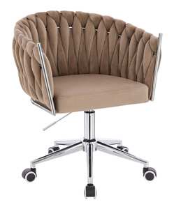 HR750K Latte Modern Velúr Szék Krómozott lábbal