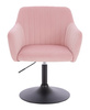 HR190N Púder Rózsaszín Modern Velúr Szék Fekete lábbal