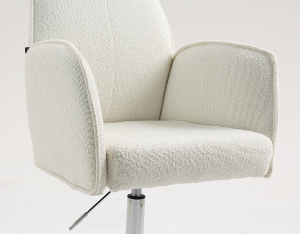 HR280K Krémszínű modern boucle szék krómozott lábbal