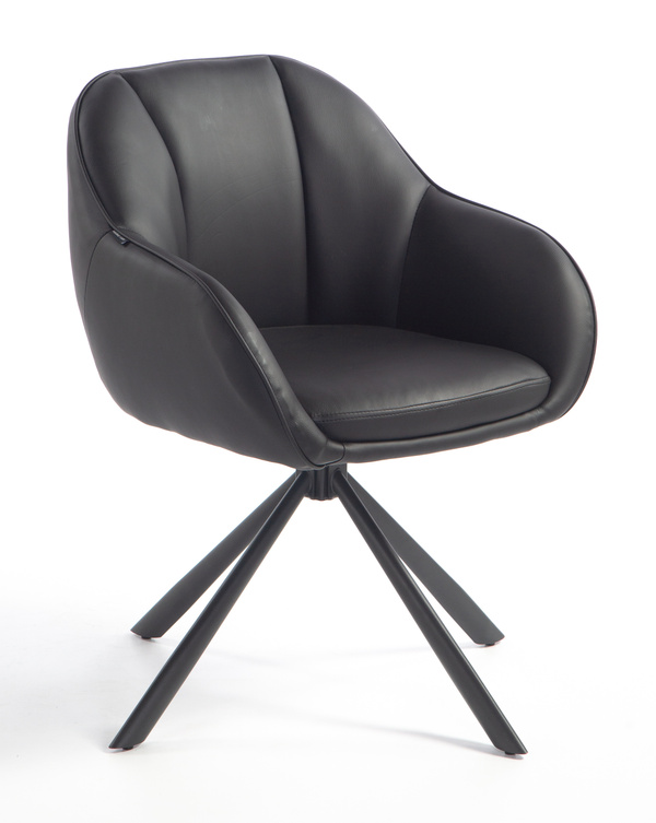 HR2055 CSILLAGLÁB Fekete Modern Műbőr Szék Fekete lábbal