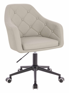 HR831K Ecru Műbőr Premium Soft szék fekete lábbal