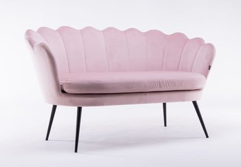 FREY Púderrózsaszín modern velúr kanapé fekete lábbal