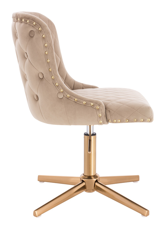 HR940CROSS Latte Modern Velúr Szék Arany lábbal