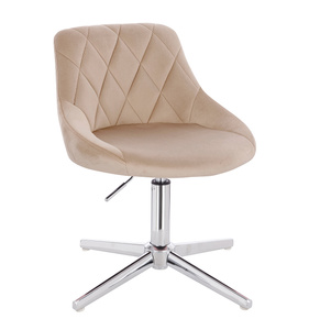 HR1054CROSS Latte modern velúr szék krómozott lábbal