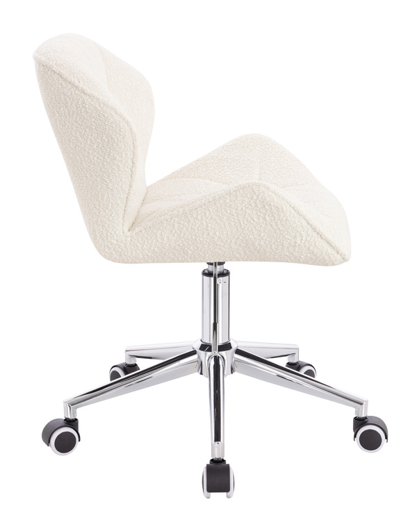 HR111K Krémszínű modern boucle szék krómozott lábbal