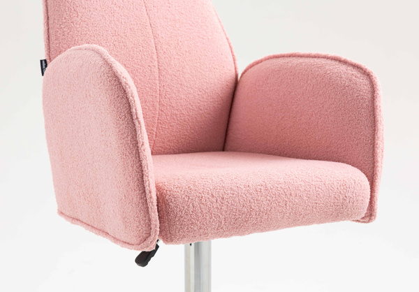 HR280W Púder Rózsaszín modern boucle szék krómozott lábbal