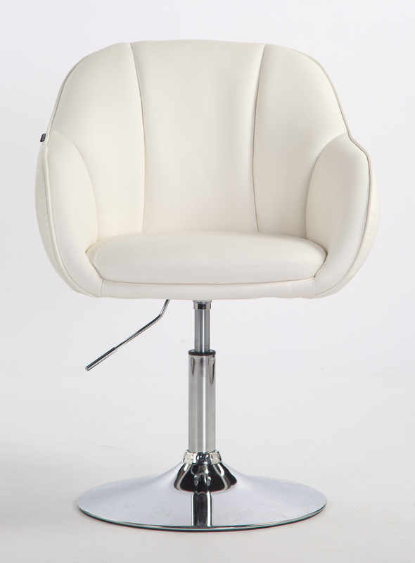 HR2055N Fehér Modern Műbőr Szék Krómozott lábbal