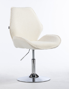 HR350N Krémszínű modern boucle szék krómozott lábbal