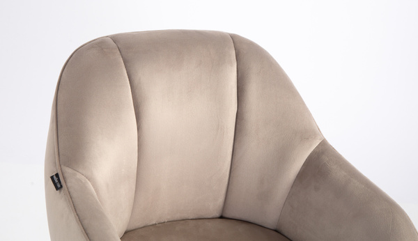 HR2055K Latte Modern Velúr Szék Krómozott lábbal