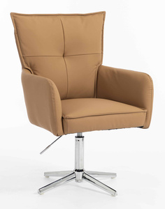 HR250CROSS Karamell Színű Prémium Soft Műbőr Szék Krómozott Lábbal