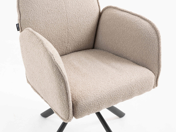 HR280 CSILLAGLÁB Latte modern boucle szék fekete lábbal