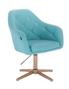 HR830CROSS Türkiz modern műbőr szék arany lábbal