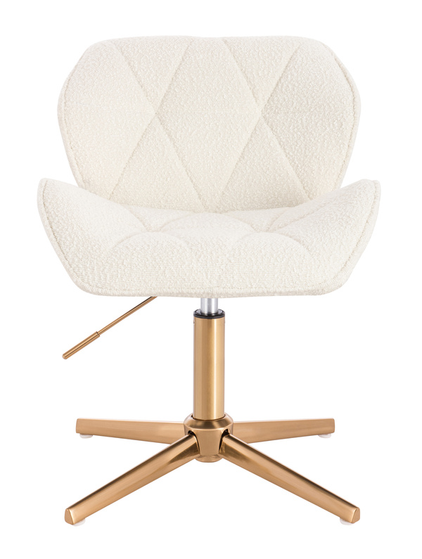 HR111CROSS Krémszínű modern boucle szék arany lábbal