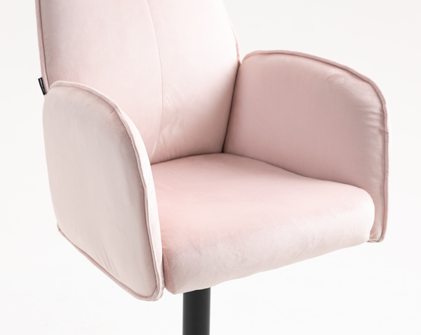 HR280W Puder Rózsaszín  Modern Velúr Szék Fekete lábbal