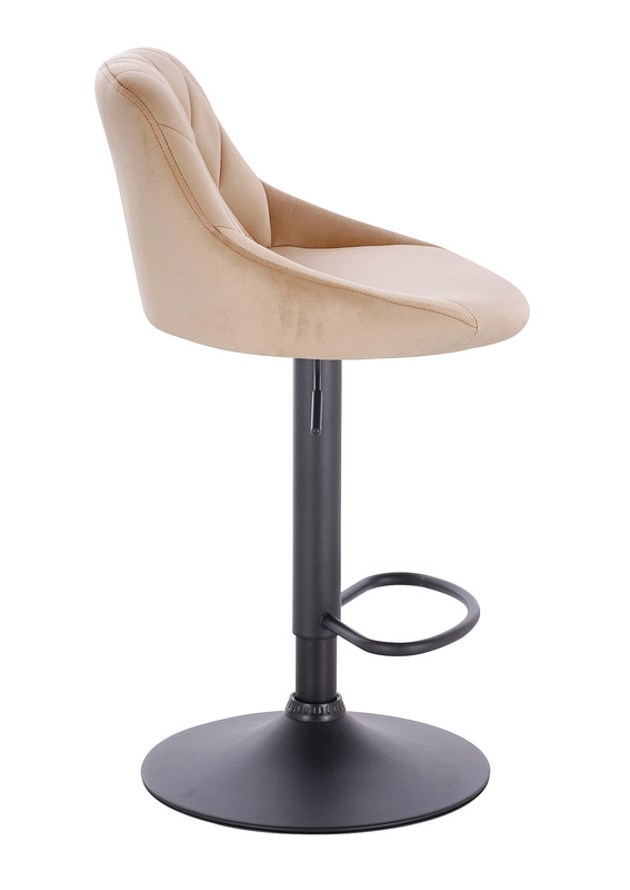 HR1054W Latte modern velúr szék fekete lábbal