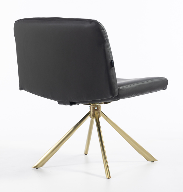 HR150 CSILLAGLÁB Fekete Modern Műbőr Szék Arany lábbal