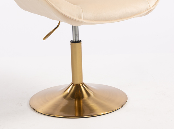HR350N Krémszínű modern velúr szék arany lábbal