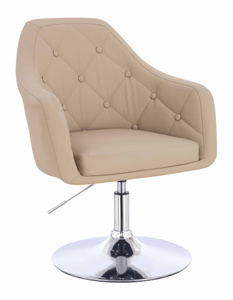 HR831N Krémszínű Műbőr Premium Soft szék Krómozott lábbal