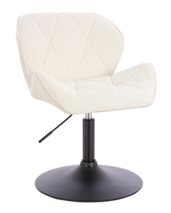 HR111N Krémszínű modern boucle  szék fekete lábbal
