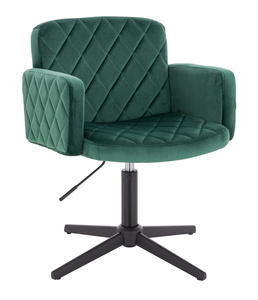 HR802CROSS Sötétzöld Modern Velúr Szék Fekete lábbal