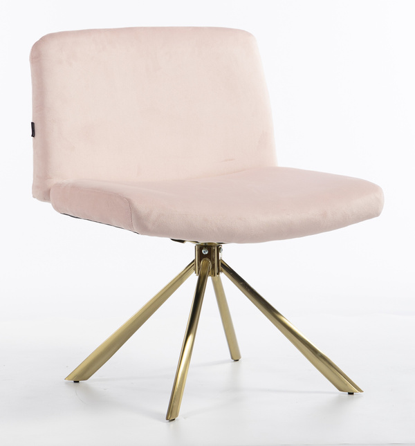 HR150 CSILLAGLÁB Púder Rózsaszín Modern Velúr Szék Arany lábbal