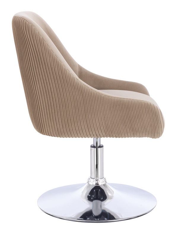 HR920N Latte Modern Velúr Szék Krómozott lábbal