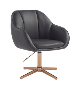 HR2055CROSS Fekete Modern Műbőr Szék Aany lábbal