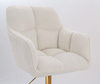 HR550CROSS Krémszínű modern boucle  szék arany lábbal