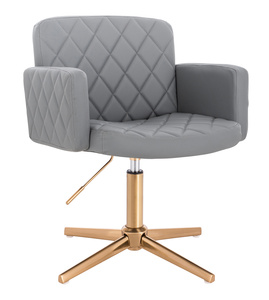 HR802CROSS Szürke Modern Műbőr Szék Arany lábbal