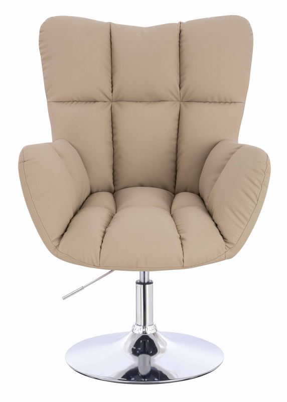 HR650N Krémszínű Műbőr Premium Soft szék krómozott lábbal