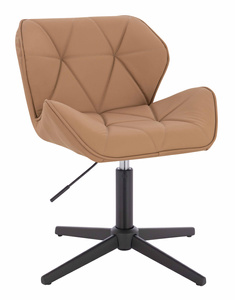 HR111CROSS Karamell Műbőr Premium Soft szék fekete lábbal